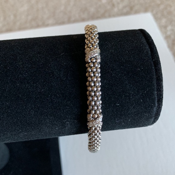 LAGOS EMBRACE Three Station Silver X Diamond Bracelet | 6mm - Picture 9 of 16
